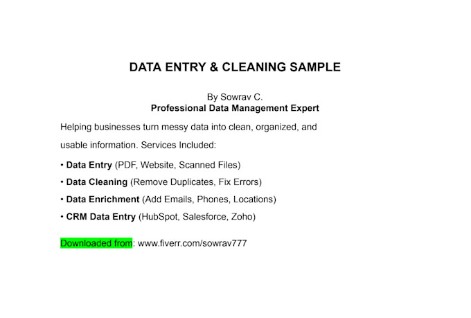 do gohighlevel CRM data entry, data cleaning, and data collection as CRM expert